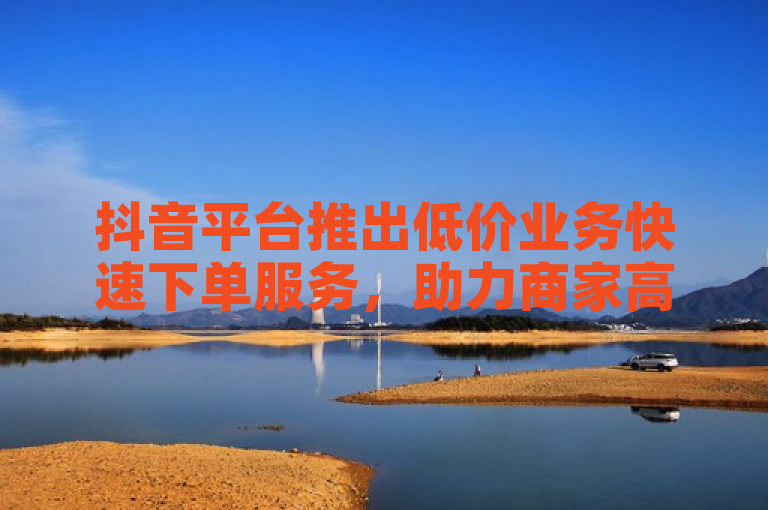 抖音平台推出低价业务快速下单服务，助力商家高效办理