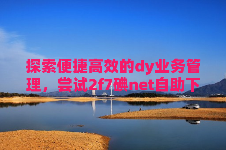 探索便捷高效的dy业务管理，尝试2f7碘net自助下单软件APP。