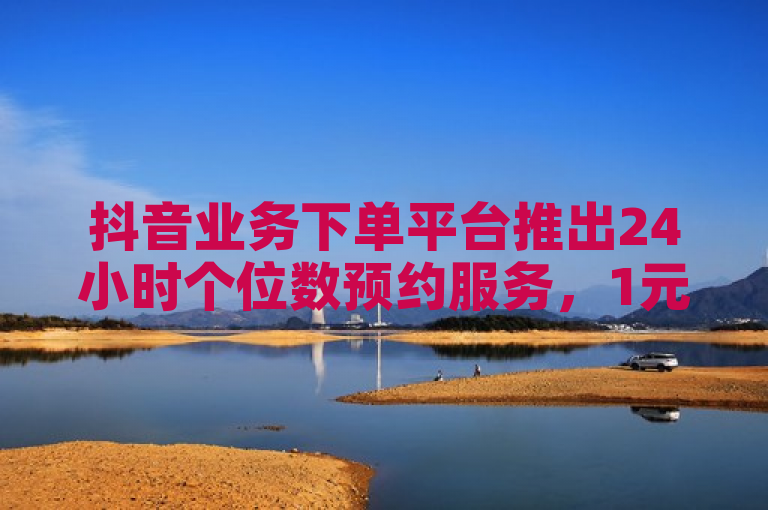抖音业务下单平台推出24小时个位数预约服务，1元即可预约。