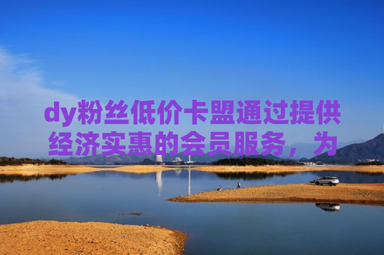 dy粉丝低价卡盟通过提供经济实惠的会员服务，为追求性价比的用户带来了显著便利。