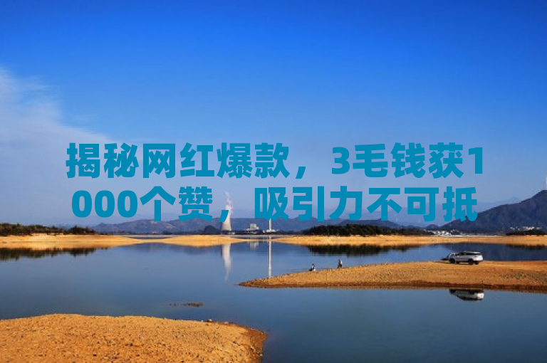 揭秘网红爆款，3毛钱获1000个赞，吸引力不可抵挡！