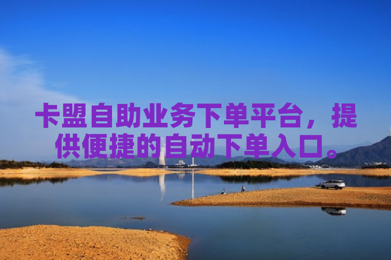 卡盟自助业务下单平台，提供便捷的自动下单入口。
