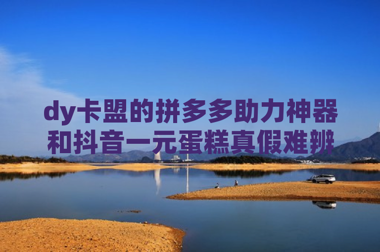 dy卡盟的拼多多助力神器和抖音一元蛋糕真假难辨。
