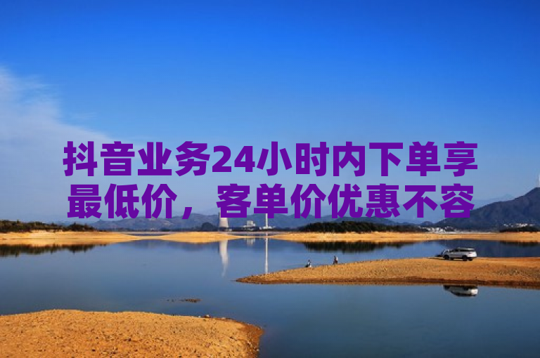 抖音业务24小时内下单享最低价，客单价优惠不容错过。