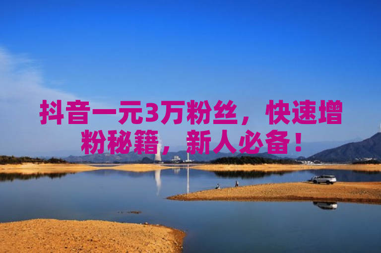 抖音一元3万粉丝，快速增粉秘籍，新人必备！