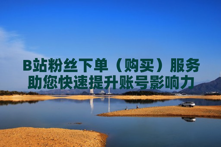 B站粉丝下单（购买）服务助您快速提升账号影响力。