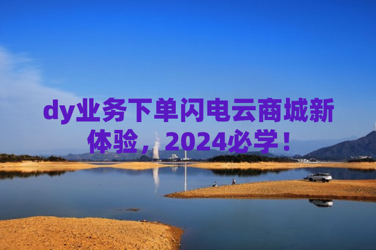 dy业务下单闪电云商城新体验，2024必学！